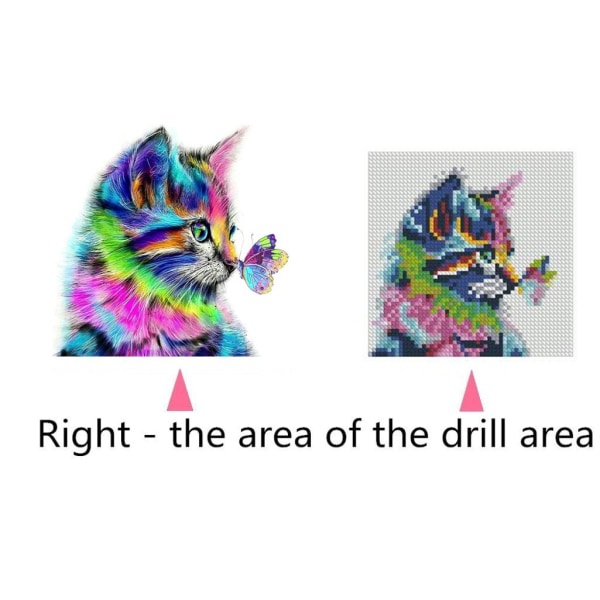 5D DIY Full Diamond Cat 40x40cm, Rhinestone Diamond Painting Kit