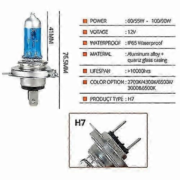 10x H7 100w 8500k Xenon Vita Huvudljus Effekt Hid Glödlampor 12v Bil Glödlampor