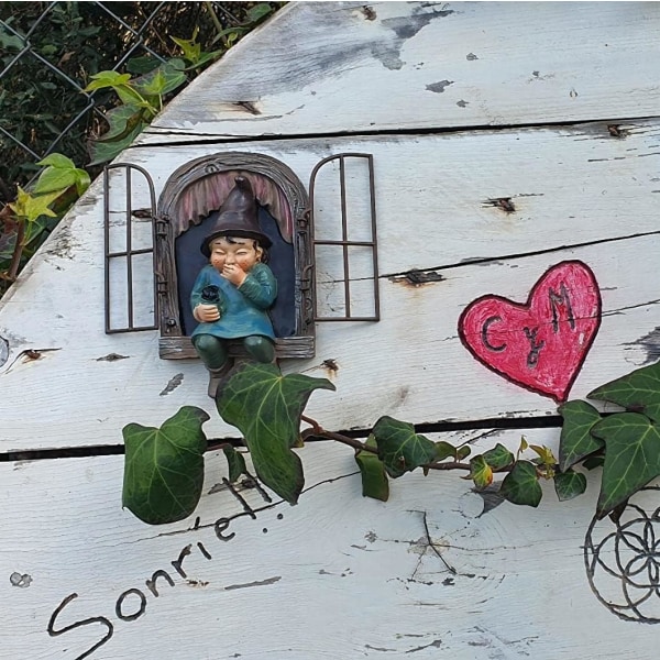 Trädgårdsgnom Elf Staty, Trädprydnad Statuett, Julstjärna