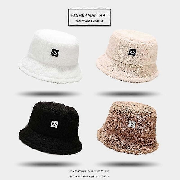 Vinter Dame Varm Faux Uld Shag Bucket Hat (Brun) 1 Stykke