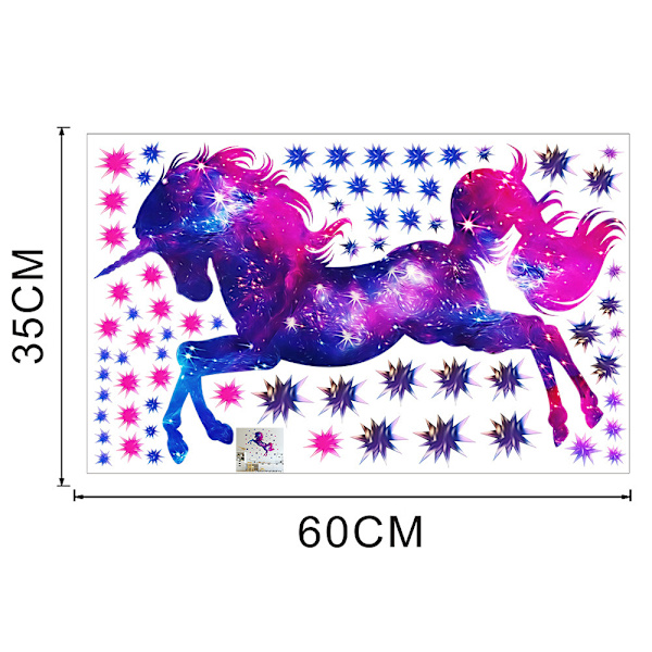 Luminous Unicorn Väggdekaler Väggdekaler Mural Dekaler för Säng