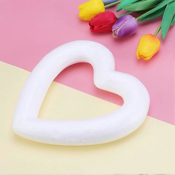 2 stk. Skum Hule Hjerter DIY Hjerteformede Forme Umalede Hjerte Kranse Skum Kranse DIY Forsyninger