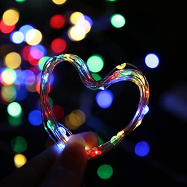 #1m mini LED-valoketju paristoilla, monivärinen