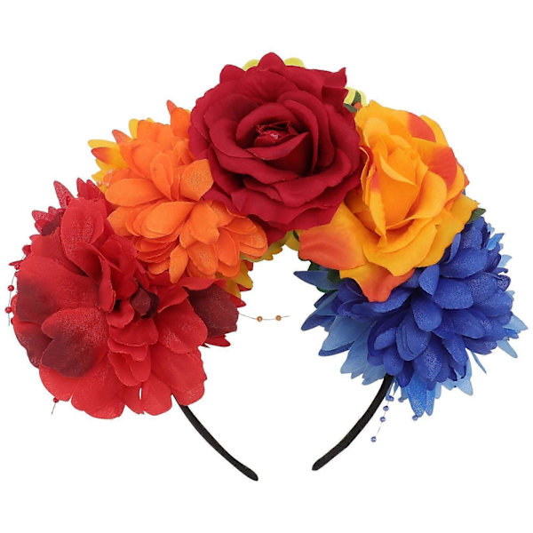 Blomsterkrone Blomsterkrone Simuleringsrose Blomsterhodebånd Hårkrans for Jenter