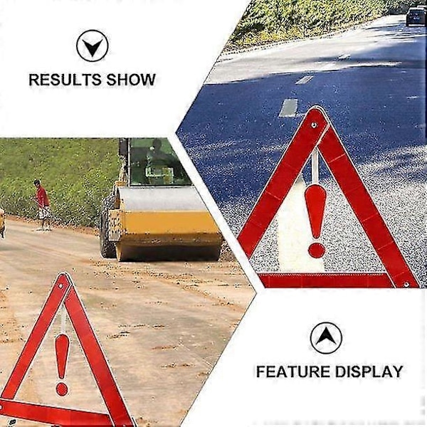 Triangulär varningstriangel bil med stativ varningstecken farlig fel säkerhet parkeringsskylt