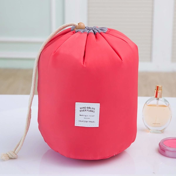 *1 Pcs Travel Cosmetic Bags Barrel Makeup Case, Women and Girls Po*