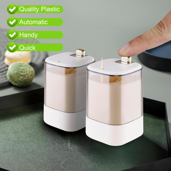 (A-WHITE*2) Tandpepparkhållare Dispenser——2 st Pop-Up Automatisk