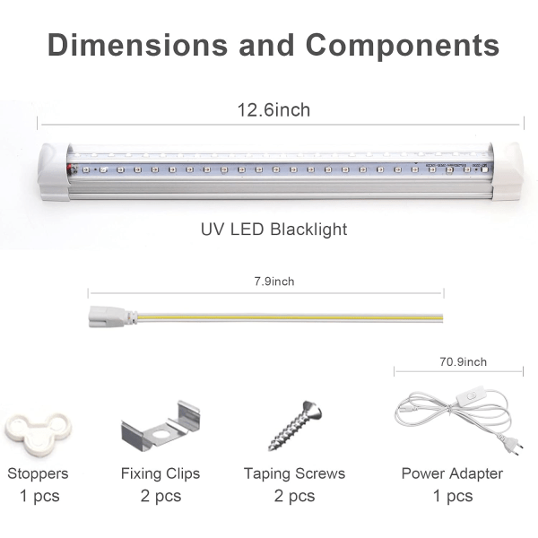 /#/Elegant 395nm 10W LED-rør sort lys, 48 LED'er UV-lys bjælke,/#/