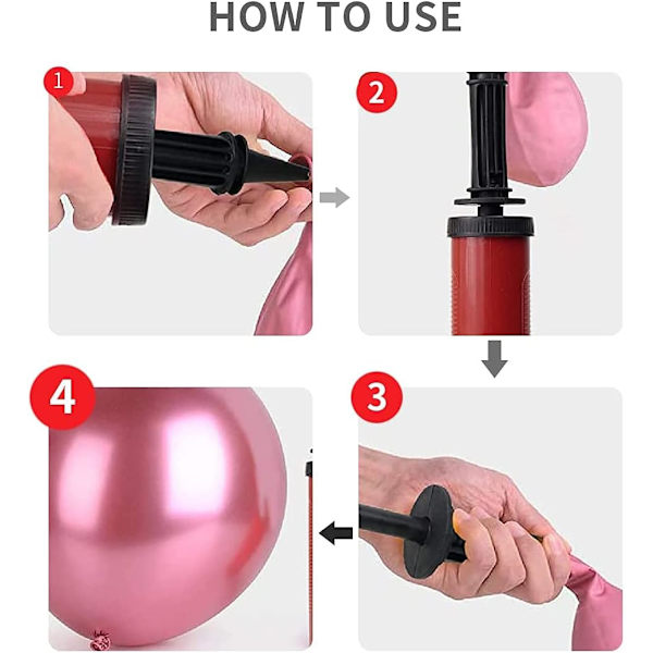 2 st Ballongpump (Slumpmässig Färg), Manuell Ballongpump, Uppblåsbar