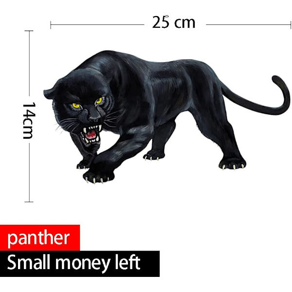 #Dyresticker Dekorasjon til bil Panther Bilsticker 3D Simulering#