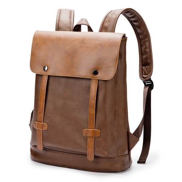 #Laptop ryggsäck dagryggsäck skolresa väska för arbete läder retro#