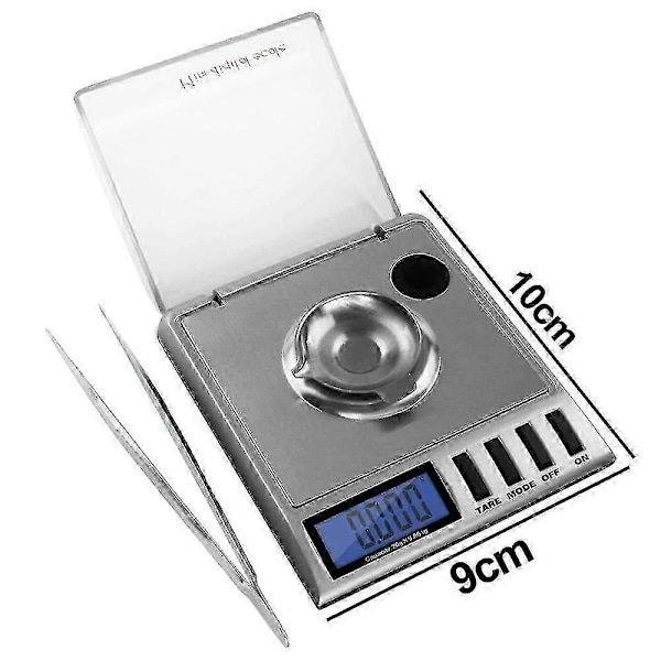 Bærbar Præcisions Digital Milligram Vægt 20g X 0,001g Smykkevægt (sølv)