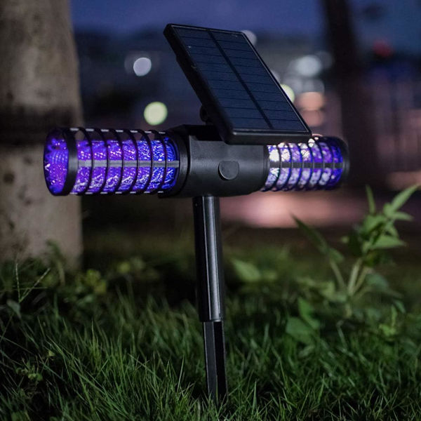 *Hyttystenkarkotinlamppu UV LED -lamppu Vedenpitävä Hyönteisansain Aurinkokenno USB*