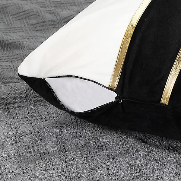Putetrekk 45x45cm 2-delt sett Putetrekk Gull Skinn Putetrekk Svart Polyester Putetrekk for Seng Sofa Bil Hjem Dekor Moderne Luksus Hjem