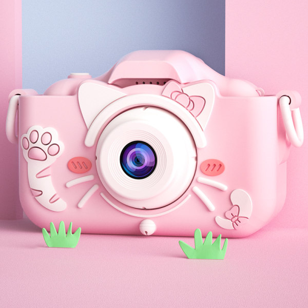 Blå och rosa digitalkamera för barn 2000w pixel mini leksakskamera