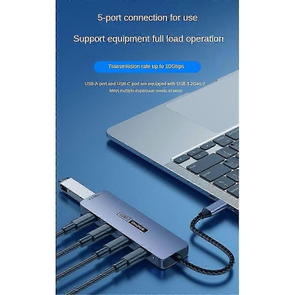 USB C Hub USB Type-C 3.2 HUB 10Gbps Høj Hastighed PD100W Opladning USB Type-C 3.2 Adapter Splitter til