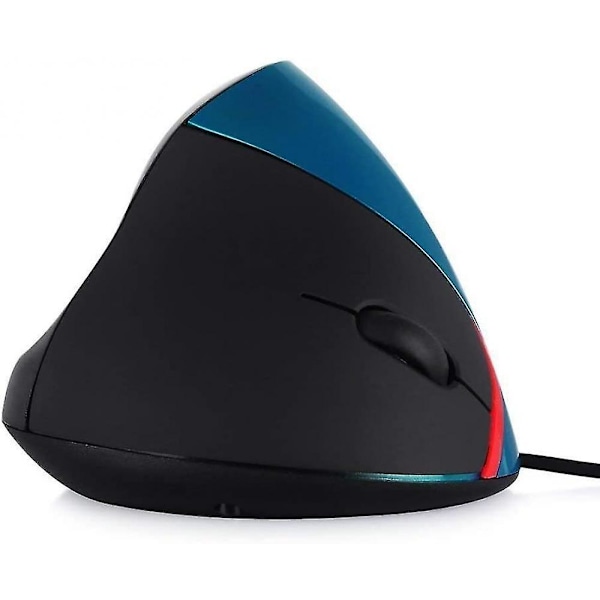 Kablet vertikal mus, ergonomisk design laptop PC datamus, USB-kablet optisk mus (blå)