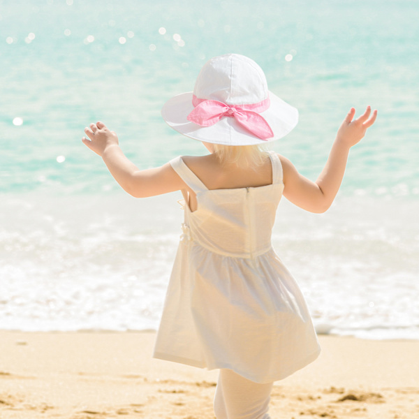 #Pcs Solhatter for Babyjenter Justerbar Bredbremmet Solhatt Sommer Strandbeskyttelse#