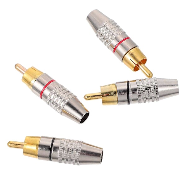 4st RCA-kontakter Högtalarkontakter Guldpläterade RCA-kontakt Hankontakt Adapter