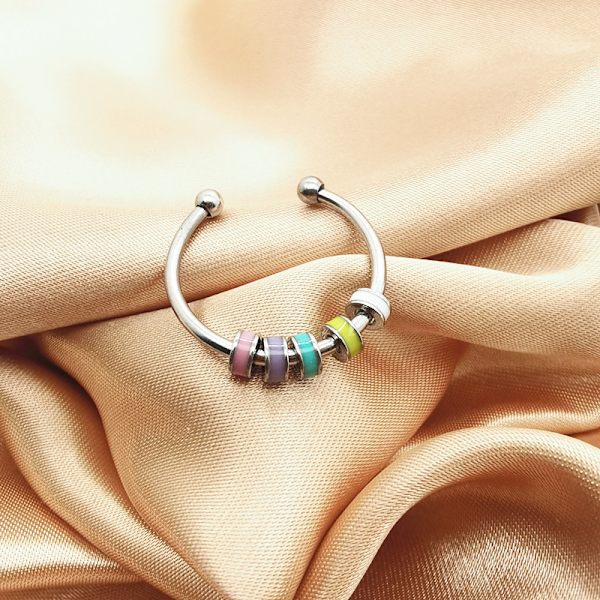 3 stk. Spinde Enamel Fidget Ring, Angst Ring Til Kvinder Piger Wi