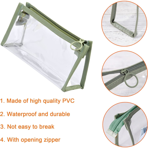 4 kpl läpinäkyvät penaalit PVC penaalilaukku case Lar