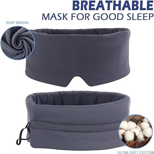#Ny Søvnmaske - Modal Søvnmaske til Kvinder og Mænd  Lysblokerende Søvnmaske  Håndlavet  Fuld Dækning Øjenmaske#