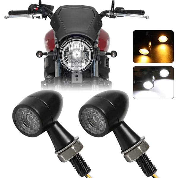 /#/12V LED-blinklys til motorcykler, 2 stk. Mini-blinklys/#/