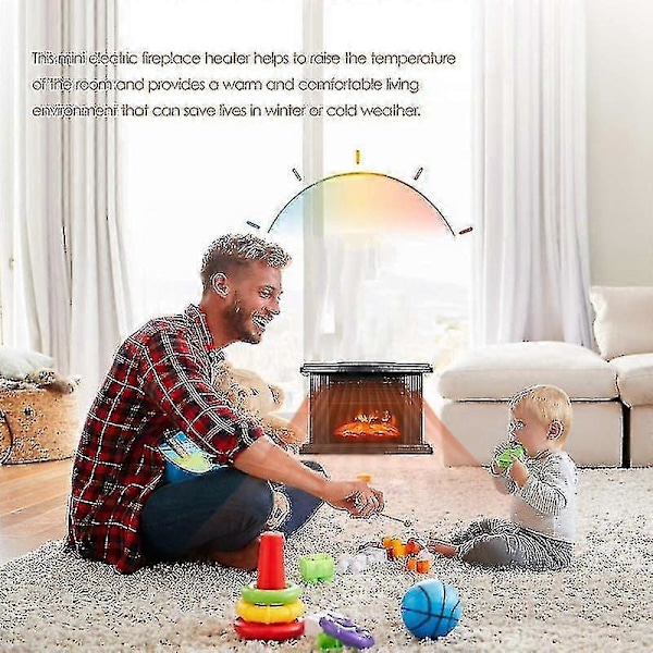 1000W sähkötakka lämmitin kaukosäätimellä liekkikoriste kannettava sisätila koti toimisto