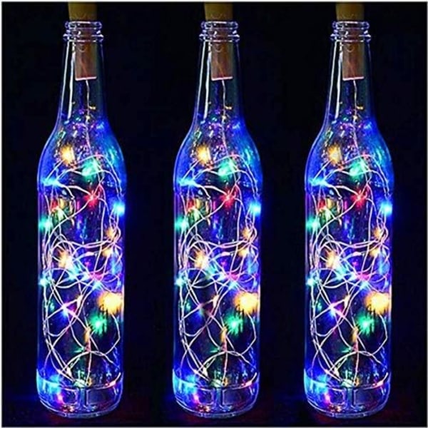Vinflaskelampor med Kork, 8-pack Batteridrivna LED-Korkformade