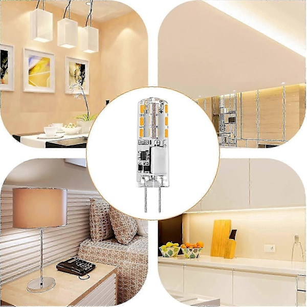 G4 LED-lamput 12 V AC/DC Lämmin valkoinen 3000 K 120 lm, 2 W, 15–20 W G4 Halogeeni JC-tyypin Bi-pin-vaihtokapseli Energiaa säästävä, ei himmennettävä valo (5 kpl)