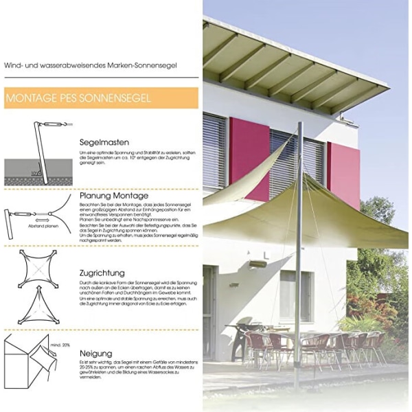 #x 3 x 4,25 m TerracottaShade purjeAurinkovarjo Puutarha Parveke Polyesteri PES Vettä hylkivä kolmio#
