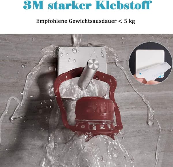 6 stk Håndkleholder Veggkrok Adhesive Hook Selvklebende 304 Rustfritt