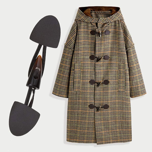 Hornknappar i Läder 10 st Hornknappar Duffle Coat Stängning Pu Läder