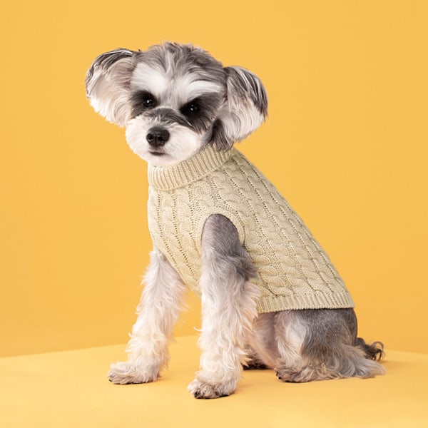 #M Hundetrøje hvalpetrøje dyrebeklædning strikket vest blød varm#