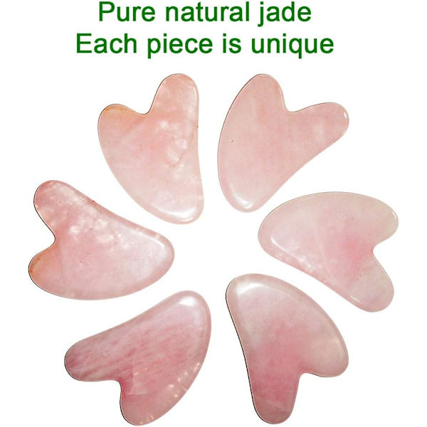 *Sällsynt pärl Guasha ansiktsmassage Naturlig rosenkvarts sten Guasha bräda massageapparat*