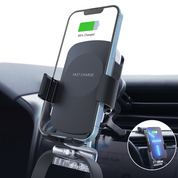 S13kc 3-i-1 Trådløs Bil Lader Mobiltelefonholder for iPhone