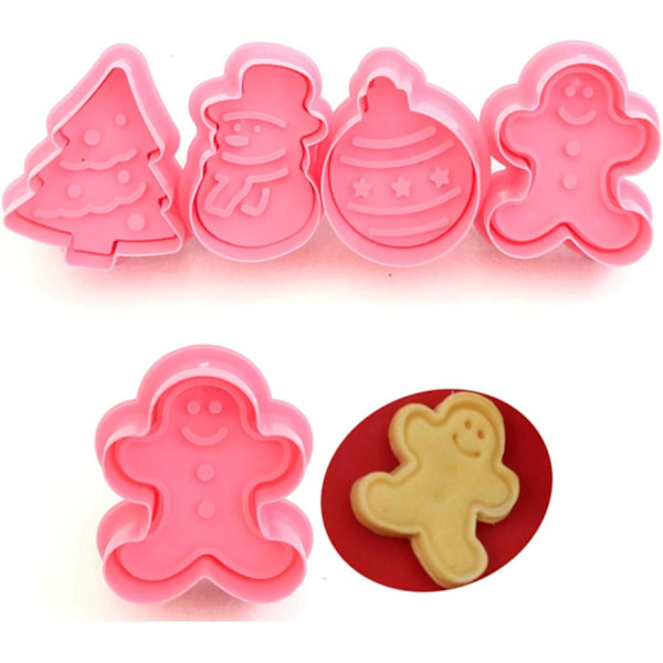 *4 st 3D Julgran Snögubbe Lykta Pepparkaksgubbe Bakning*