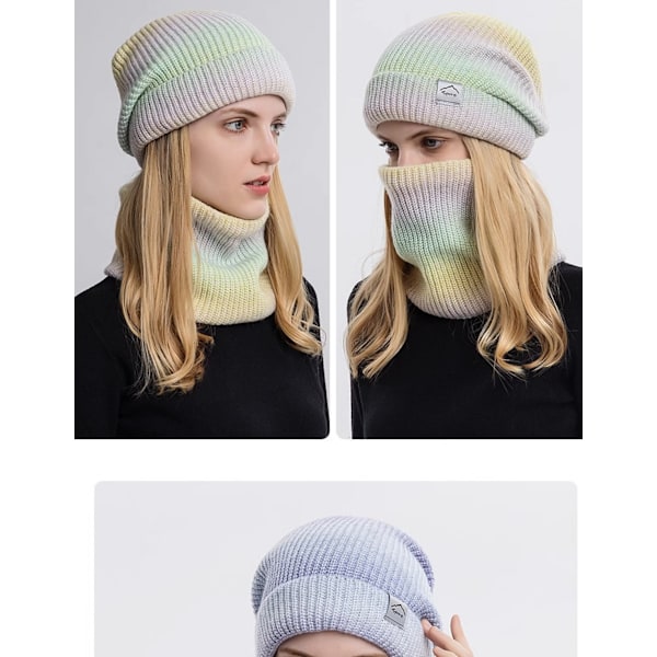 #Hatt & Halsduk Vinterhatt Stickad Hatt Halsduk Damernas Varma Hatt Halsduk Set#