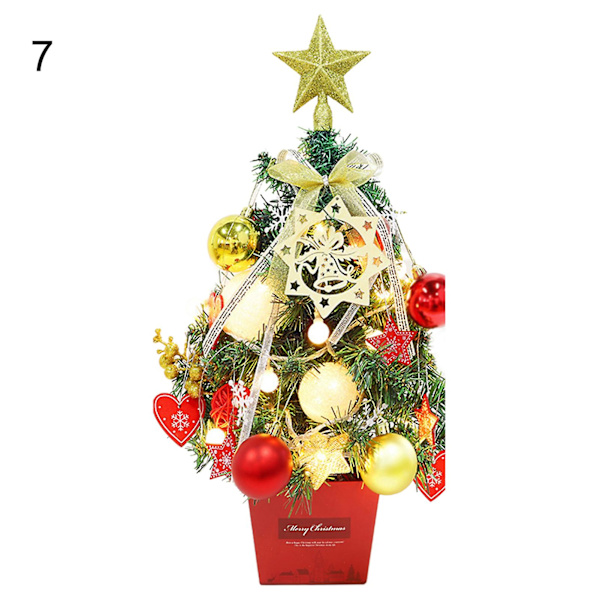 Farfi 1 Set Led Vackert Handgjort Mini Julgran Estetisk Elegant Pvc Julgransmodell För Hemmet7