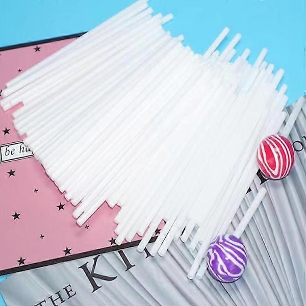 100 Pakke (hvit) Pinner For Kjærlighet På Pinne Og Cake Pops, Papirpinner For Godteri, Bakverk, Kjeks, Søtsaker