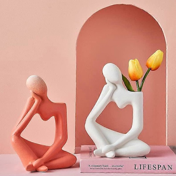 Statue Vase for Blomster, Keramisk Minimalistisk Skulptur Abstrakt De