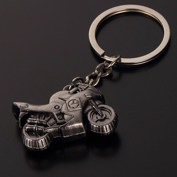 /#/2 pieces Mini Motorcycle Chromed Metal Key Rings/#/