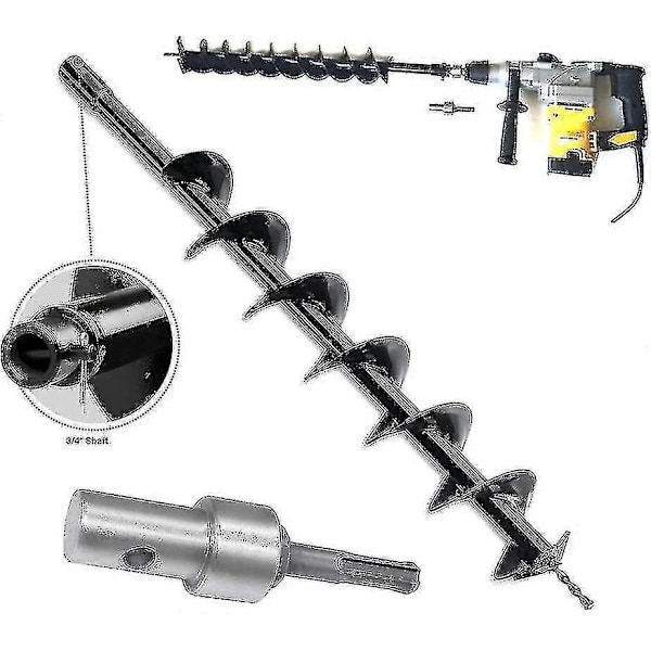 Elektrisk Borradapter Auger, 10,4 cm Längd, Nyckellös Borrchuck, Runt Skaft För Slagskruvdragare