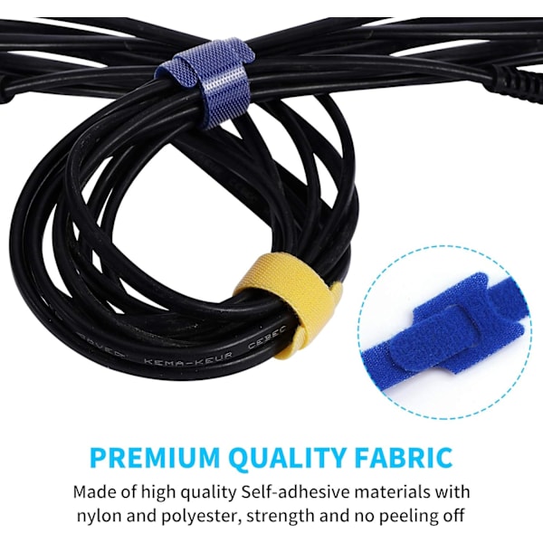 *100 stk. gjenbrukbare kabelbindere i nylon med mikrofiberlås*