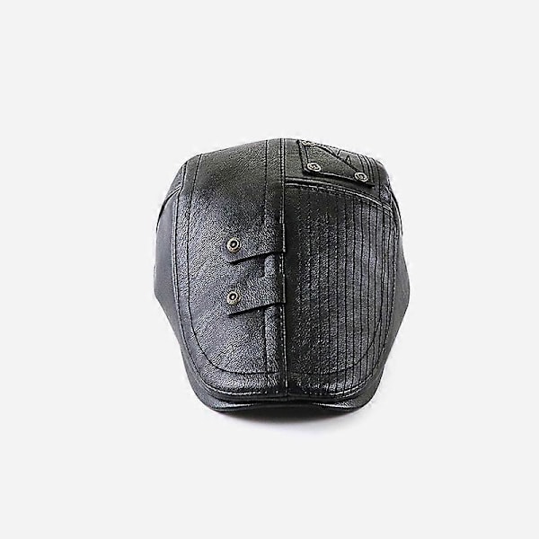 Newsboy-hattar för män PU-läder irländsk flat cap Fitted Ivy-hatt Retro 1920-tals Gatsby-hatt Herr Basker Keps Jakt-hatt