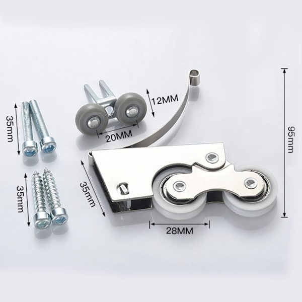 (2 par) Lydløse Dobbelt Rulletræk i Rustfrit Stål/Titanium Legering