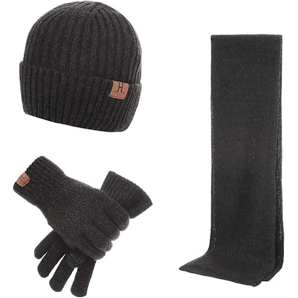 Wisolt 3-pack Vintervarm Mössa, Halsduk och Pekskärmvante