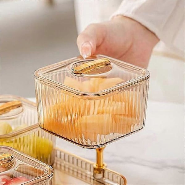 Multifunktionell snacksbricka för fester, för frukt, nötter, fackindelad festbricka, uppdelad serveringsskål med lock för godis C