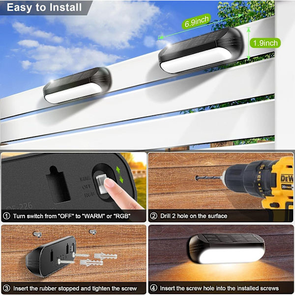 #LED solcelleanlæg solhegnlys udendørs vandtæt, LED perman#