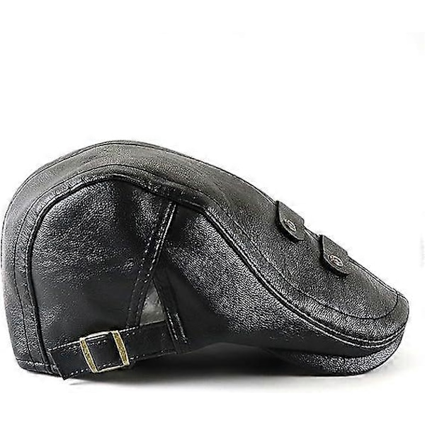 Newsboy-hattar för män PU-läder irländsk flat cap Fitted Ivy-hatt Retro 1920-tals Gatsby-hatt Herr Basker Keps Jakt-hatt